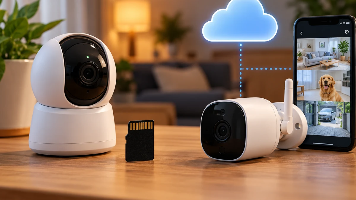 Câmeras de segurança conectadas a armazenamento em nuvem