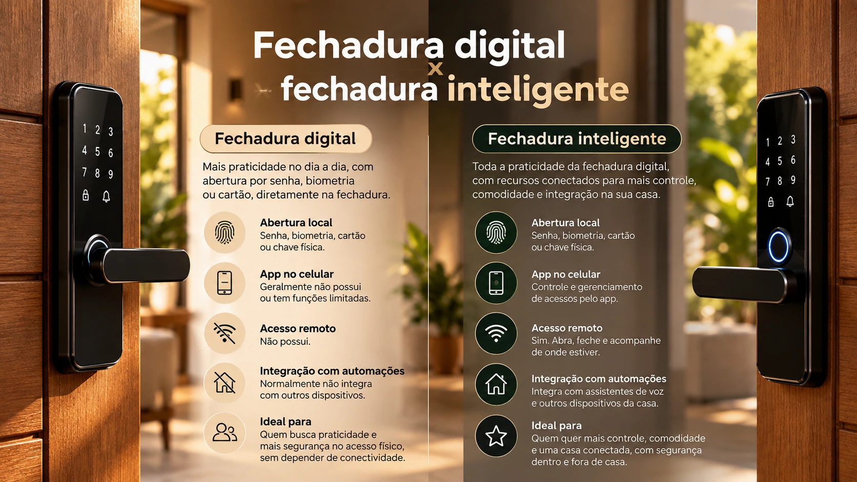 Fechadura inteligente vale a pena: comparação entre fechadura digital e inteligente