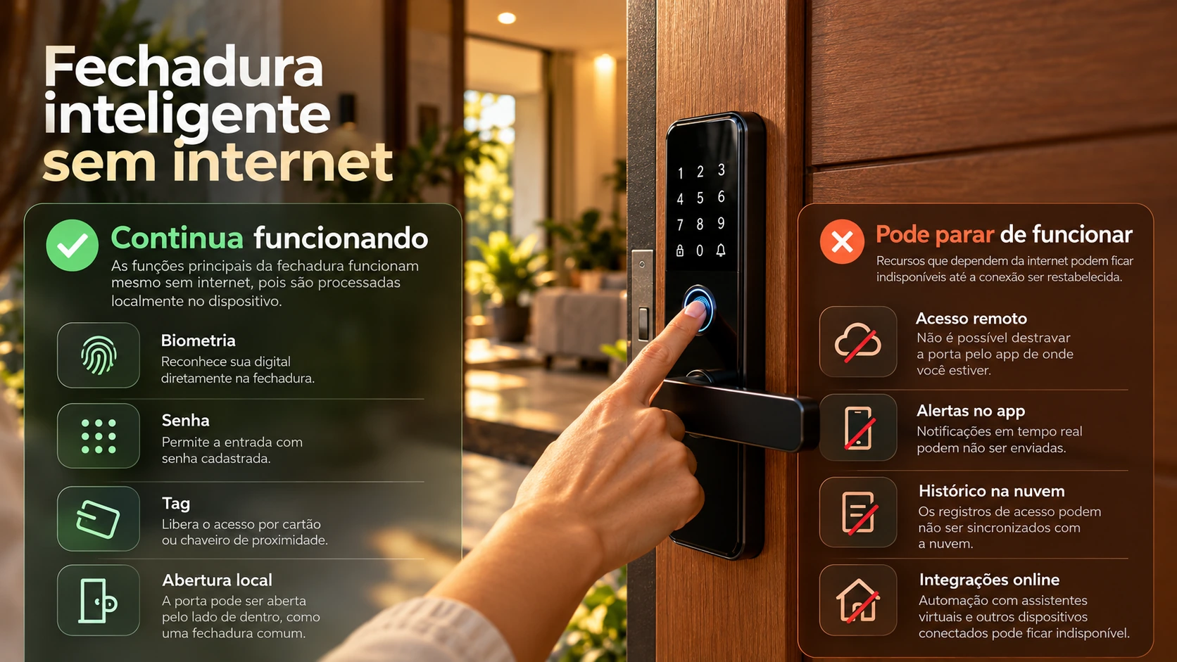 Fechadura inteligente vale a pena mesmo sem internet: funções locais e online